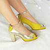 Escarpin bicolores jaune et champagne
