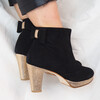 Bottines à platefromes noires et dorées