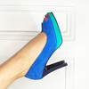 Escarpin plateforme bleu électrique