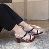 Sandale plateforme bordeaux