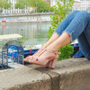 Salomé plateforme en velours vieux rose