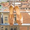 Salomé brides croisées à plateforme en velours camel et cuir lisse camel