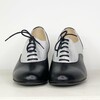 Heeled Oxford in black and silver