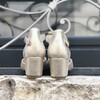Salomé ouverte en irisé champagne et velours corail clair