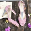 T bar in blush pink and silver paillette