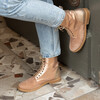 Boots Billie en velours bois de rose, fines paillettes champagne et irisé or rose 
