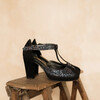 chaussure plateforme noire et glitter starlight