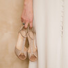 Sandale Charlotte en fine paillette or blond et irisé or rose
