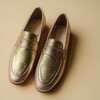 Mocassin de cérémonie doré 