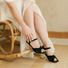 Green and gold heeled sandal