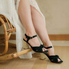 Green and gold heeled sandal