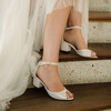 Charlotte high en irisé ivoire, cuir lisse et paillettes blancs