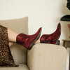 Burgundy western boots for women