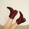Burgundy western boots for women