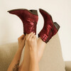 Burgundy western boots for women