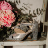 Salomé plateforme en irisé et glitter argent