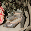 Salomé plateforme en irisé et glitter argent