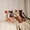 Sandale Charlotte High en velours terracotta, irisé champagne