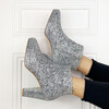 Bottines plateforme en glitter argent