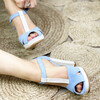 Sandale à talons bleu clair