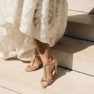 Sandale mariage dorée