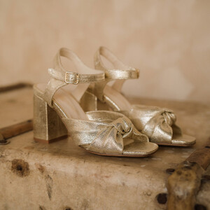 Mule dorée mariage femme