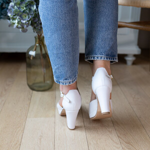 Salomé plateforme en cuir lisse blanc