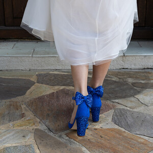 Charlotte en velours et glitter bleu électrique