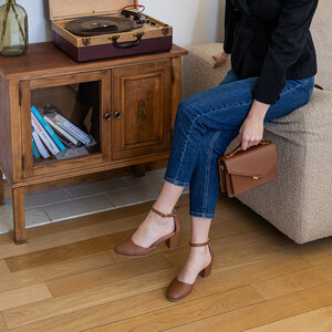Sandales en cuir marron