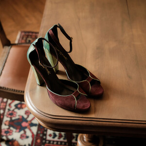 sandale violet et vert talon haut
