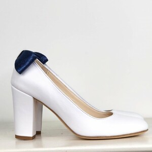 Escarpin en cuir lisse blanc