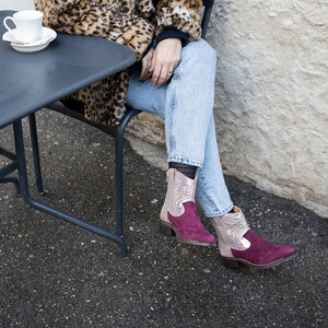 Santiag bordeaux femme