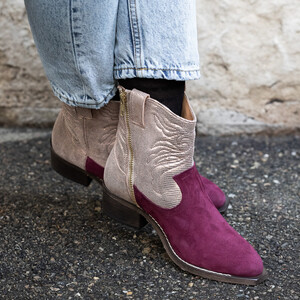 Santiag bordeaux femme