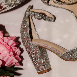 Charlotte High en glitter et irisé argent