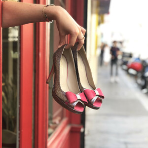 Escarpin paillettes et rose