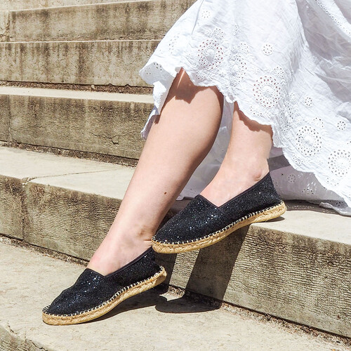 Espadrille en glitter noir