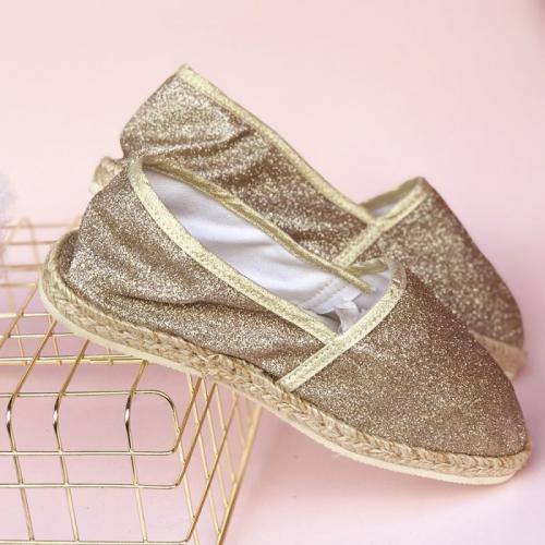Espadrille enfant en paillettes dorées Espadrille enfant en paillettes dorées