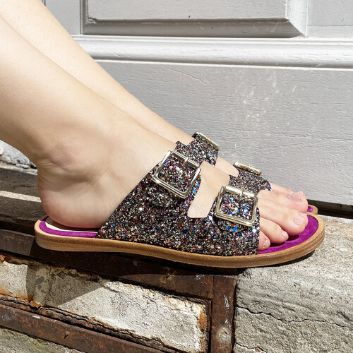 Mule en glitter Mule à paillettes