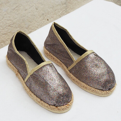 Espadrille enfant en paillettes multicolores