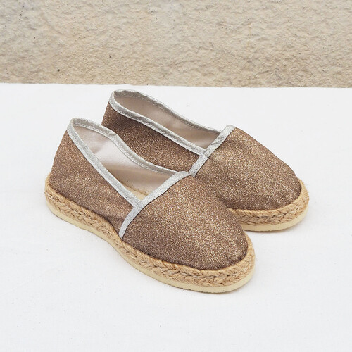 Espadrille enfant en paillettes dorées