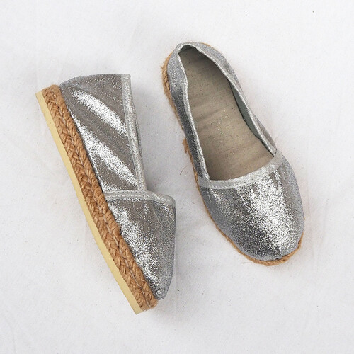 Espadrille enfant en paillettes argent Espadrille enfant en paillettes argent