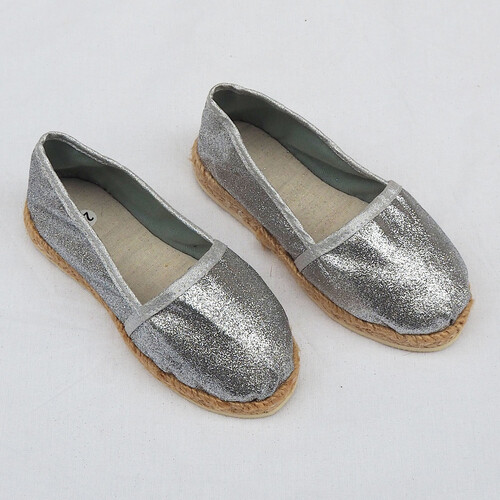 Espadrille enfant en paillettes argent