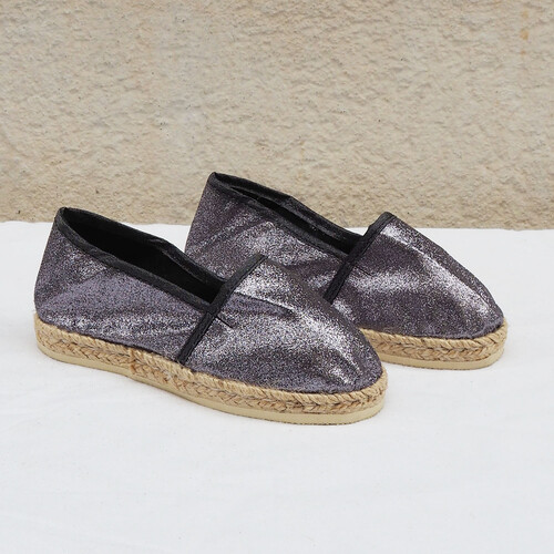 Espadrille enfant en paillettes chrome Espadrille enfant en paillettes chrome
