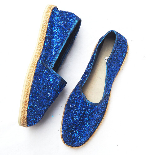 Espadrille femme en glitter bleu Espadrille femme en glitter bleu