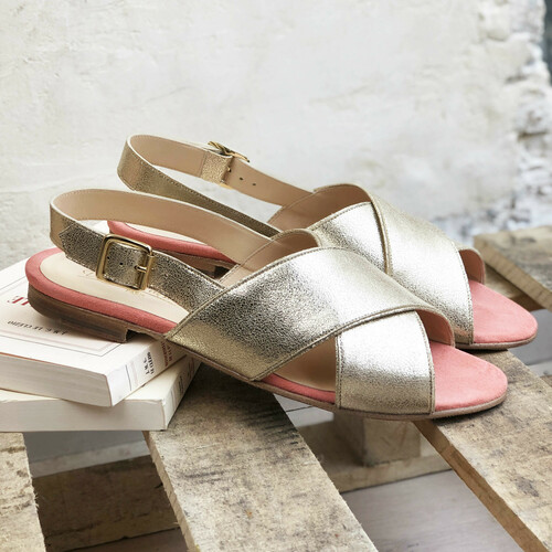 Mule dorée mariage