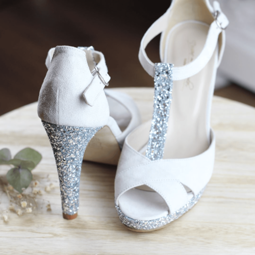Salomé haute blanche et argent mariée