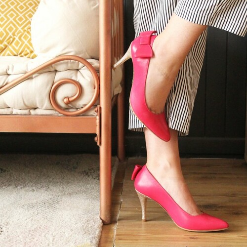 Escarpin pointu framboise