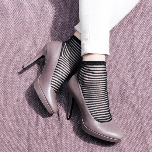 Escarpin plateforme taupe