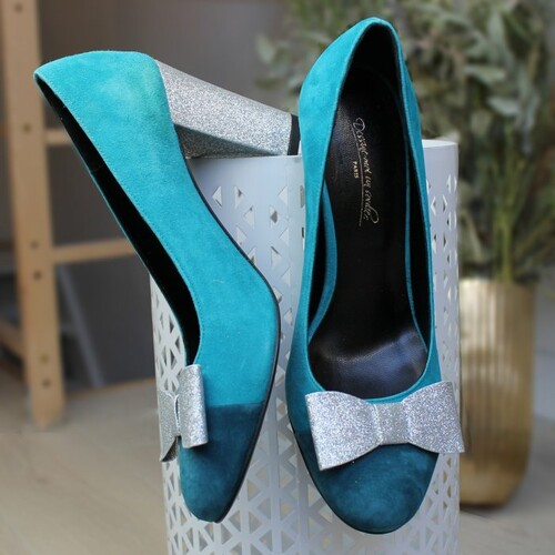 Escarpin turquoise