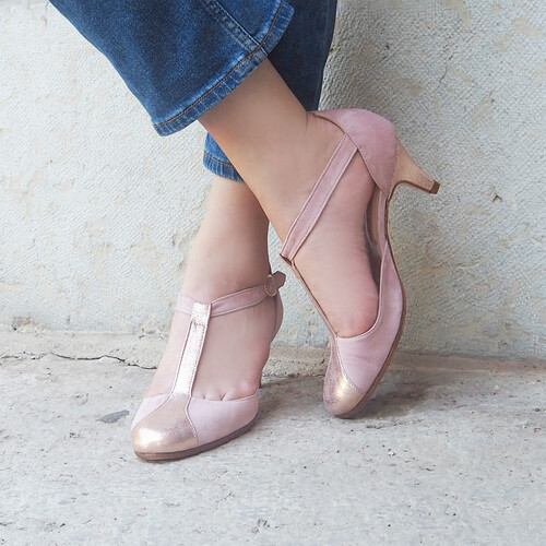 Chaussures de mariée rose poudré